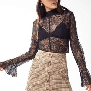 Urban Outfitters Black All Lace Top